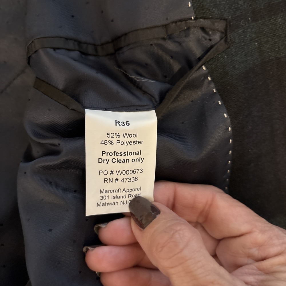 Tommy Hilfiger 36R Green/ Black Tartan Plaid Wool Mens Jacket Blazer Sport Coat - Picture 5 of 6